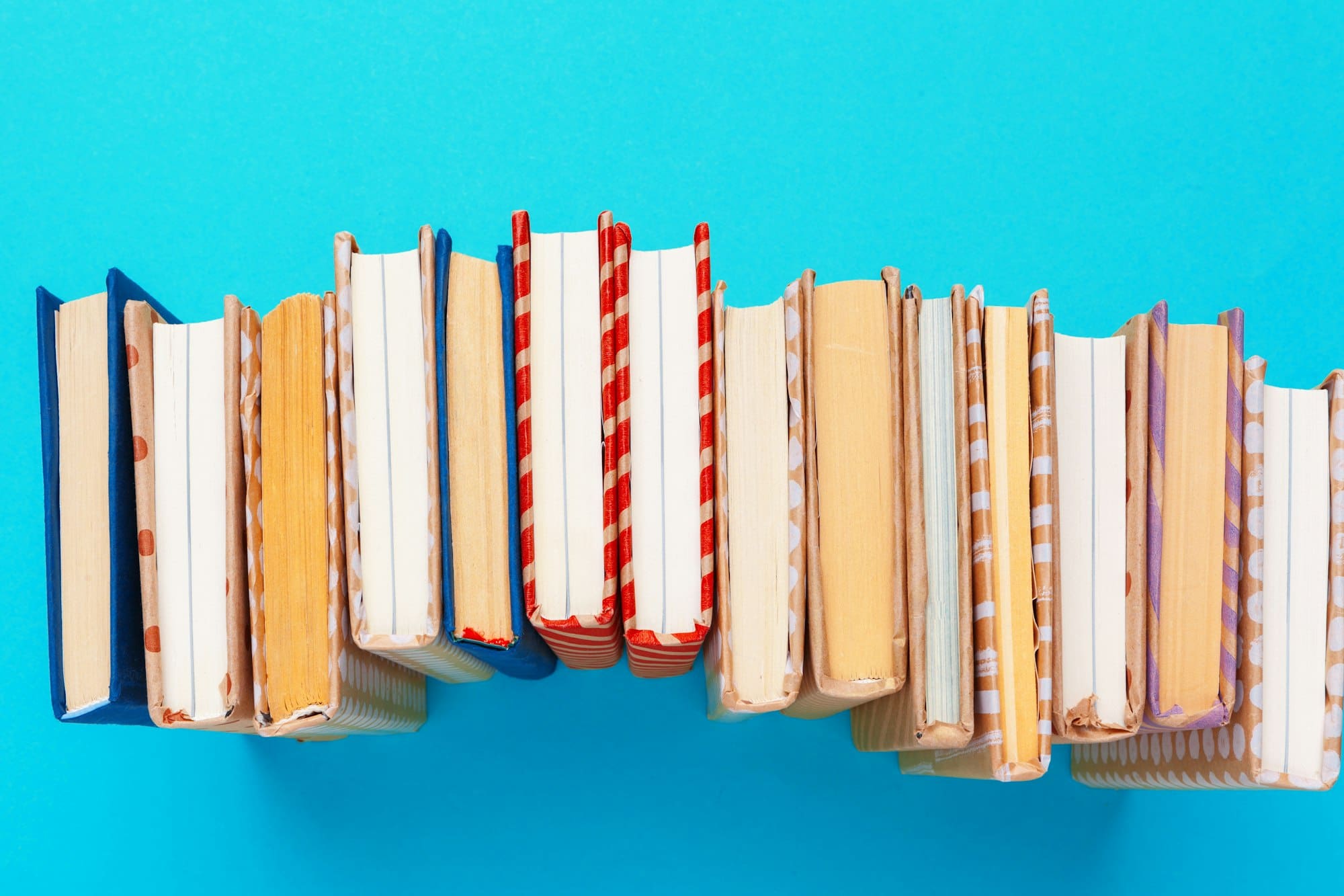 books on a blue background